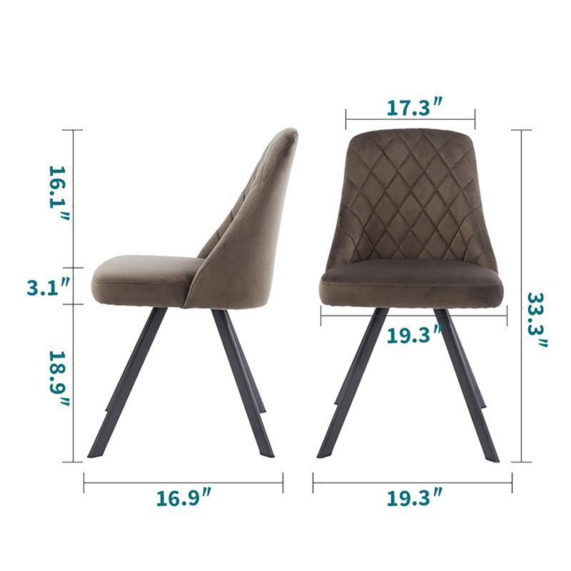 Chaise d'appoint capitonnée Arikah, Marron
