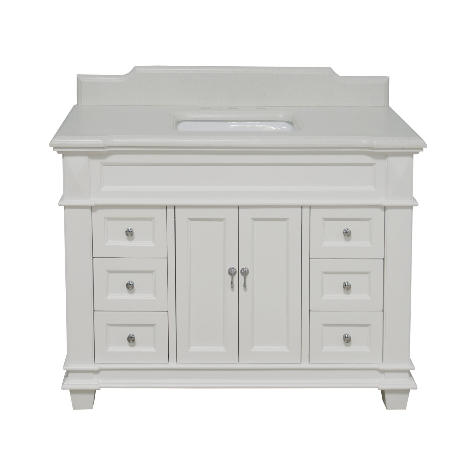 Ensa 48'' Single Bathroom Vanity, Quartz, White