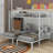 Bunk Bed, Triple Bunk Bed Frame With Built-In Shelf And 2 Side Ladder-645792450