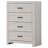Coastal White Rectangular 4-Drawer Chest