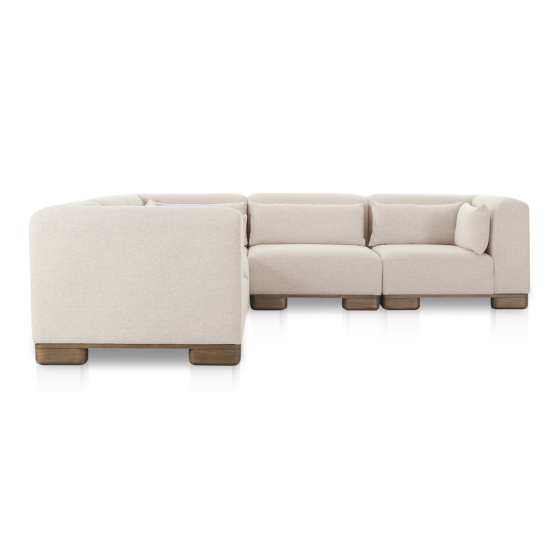 June Modular Sofa Performance Fabric, Beige, 30" H x 115" W x 115" D