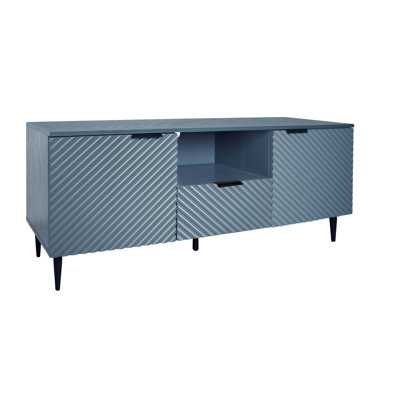 Meuble télé avec pieds en métal, console télé pour salon, chambre à coucher