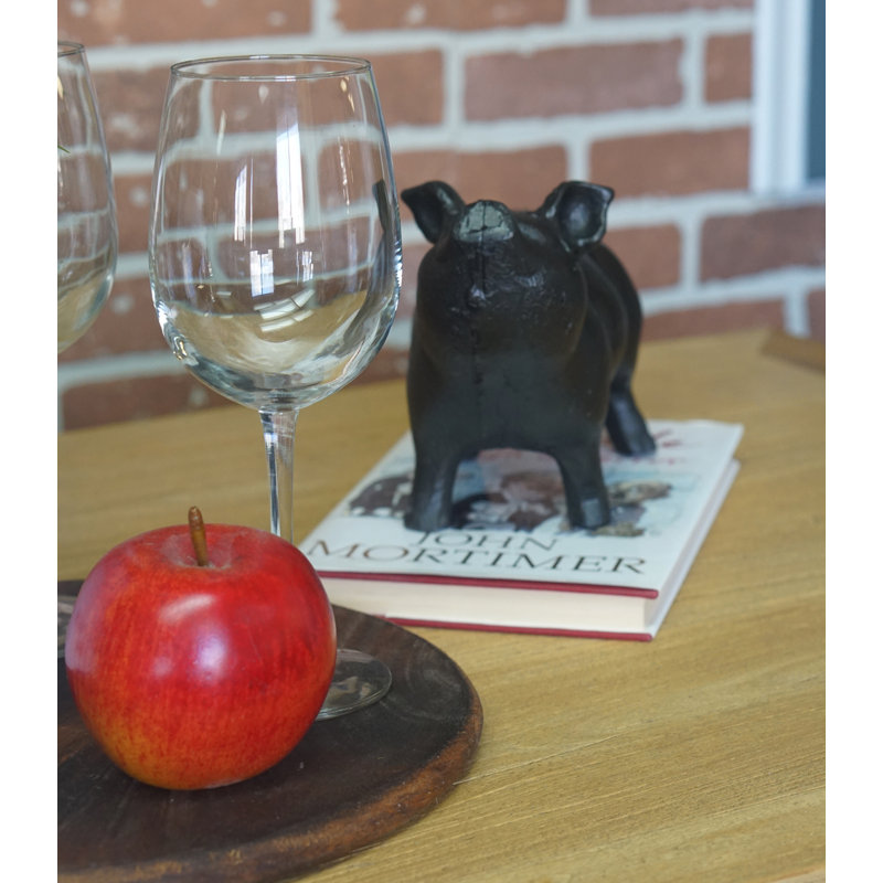 Cochon en fonte Bordovice, H 5,9 po x l 9,2 po x P 3,7 po, Noir antique