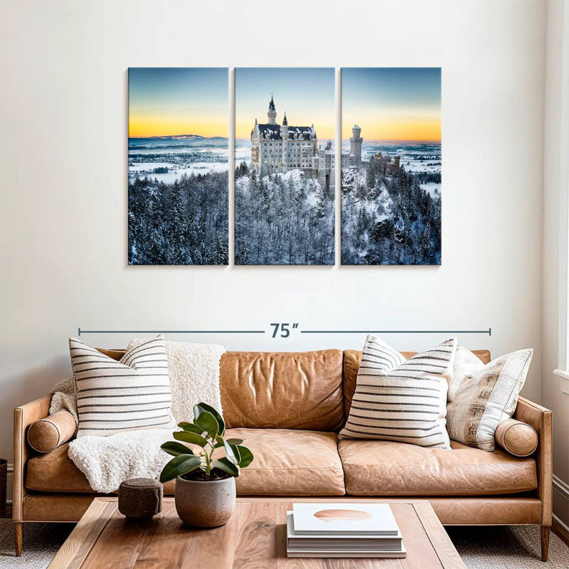 Lilie Winter Neuschwanstein Castle, H 36 po x l 57 po