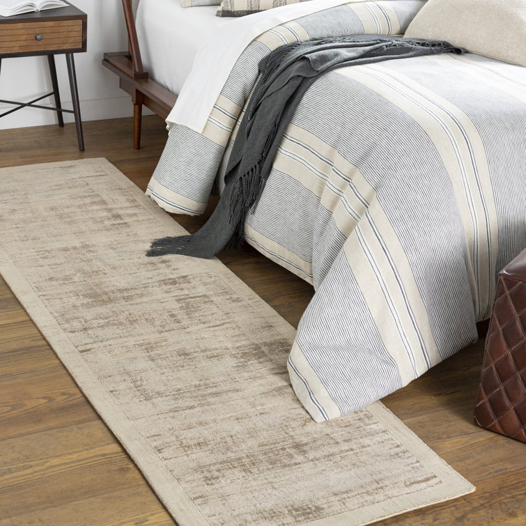 Mckinley Handmade Hand-Loomed Viscose Area Rug in Taupe