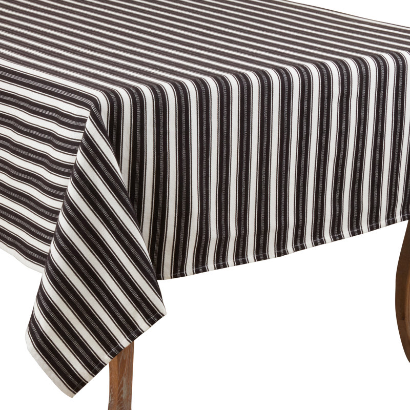 Zanzibar Striped 100% Cotton Tablecloth, 70" x 70"