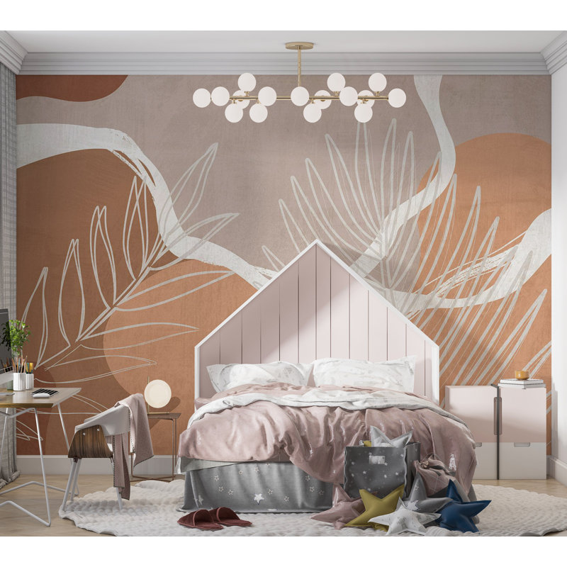 Peel & Stick Botanical Wall Mural - Organic Shapes, 27" L x 38" W