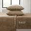 Drap de très grande taille taupe 4 pièces - 100% ultra doux avec des draps-housses 2 taies d'oreiller brossées des deux côtés