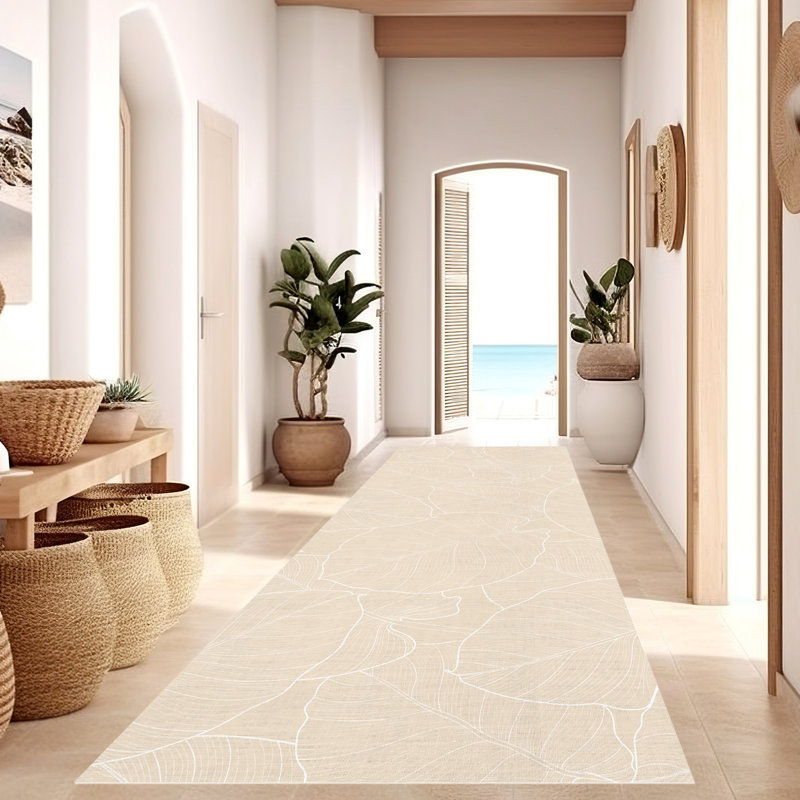 Berush Vinyl Machine Printed Area Rug, Rectangle 2'7.5" x 9'10.1"