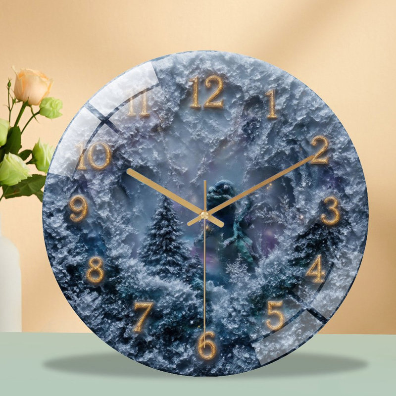Horloge murale en verre 12 po Snowy