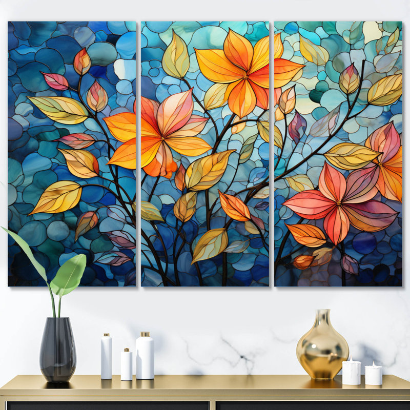 «Colorful Mosaic I» sur toile, reproduction de 3 pièces, H 28 po x l 36 po x P 1 po