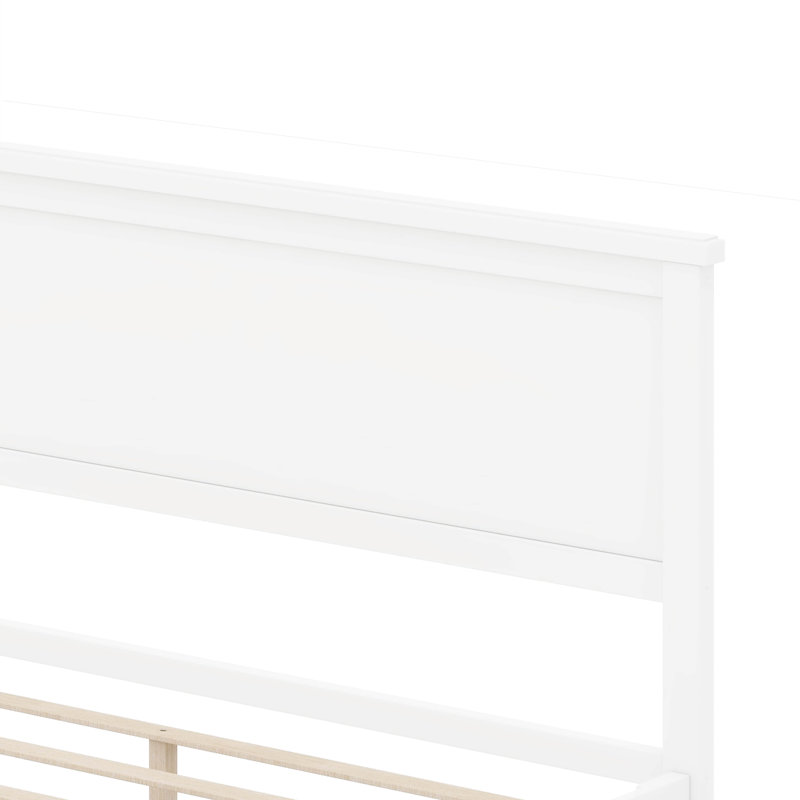 Lit plateforme en bois Burt, Double, Blanc