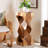 Bali & Pari Rapha Suar Wood Accent Table - Hand-Carved Sculptural Pedestal Stand With Twist Design, Modern Boho Side Table For Living Room Or Entryway, 29.5" Tall