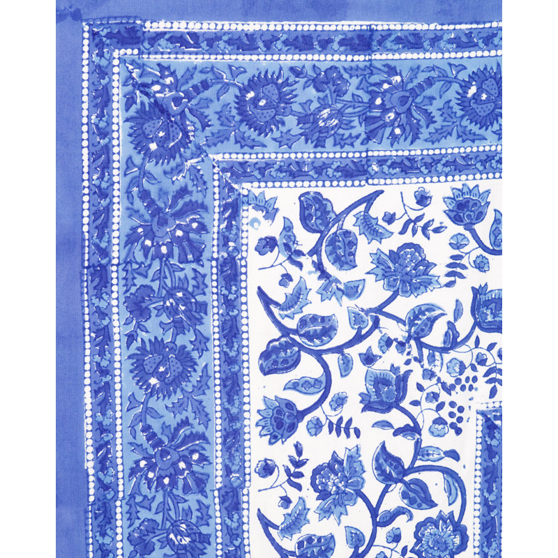 Livilla Floral 100% Cotton Tablecloth, 108" L x 72" W