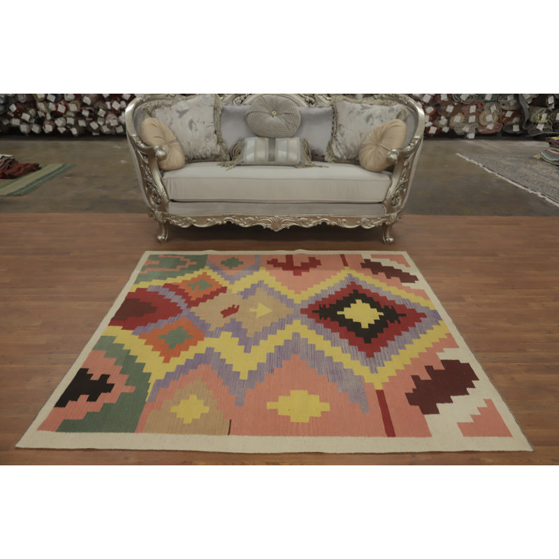 Tapis géométrique Kilim 6 x 6