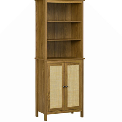Bibliothèque Brandell avec armoire et tablettes ouvertes, bibliothèque haute