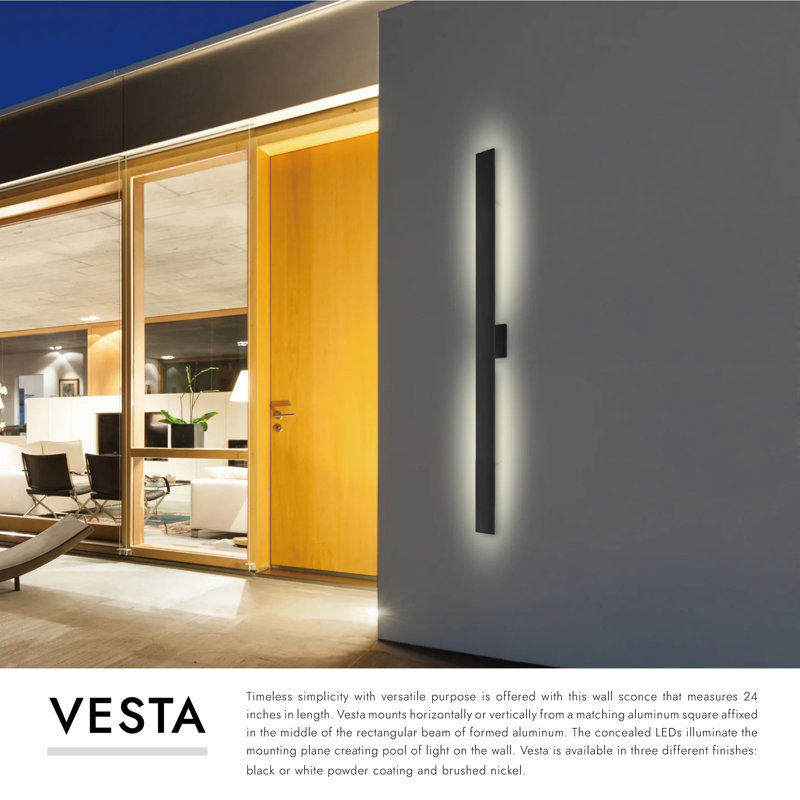 Vesta 1 - Light LED Wallchiere, White, 36" H x 5.126" W x 2.375" D