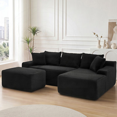 Modular Cloud Sectional Sofa with Chaise and Ottoman