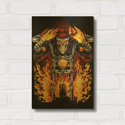 «Harley Design Art» par Flyland Designs, art mural en métal doré, 12 po x 16 po