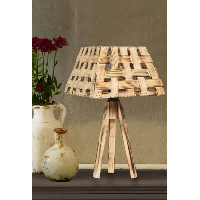 Lampe trépied en bois massif Sipan