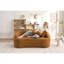 Chenille orange désossée incurvée 049s 2, amélioration, 3 coussins décoratifs, idéale pour le salon, le bureau, un appartement, un invité de l 65 po x l 39,4 po, boulochage, 30 mousses avec ressorts et tissu antidérapant
