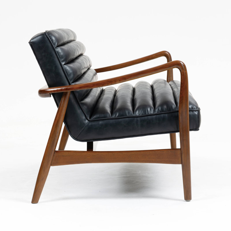 Club Leather Effect Bench, Blue