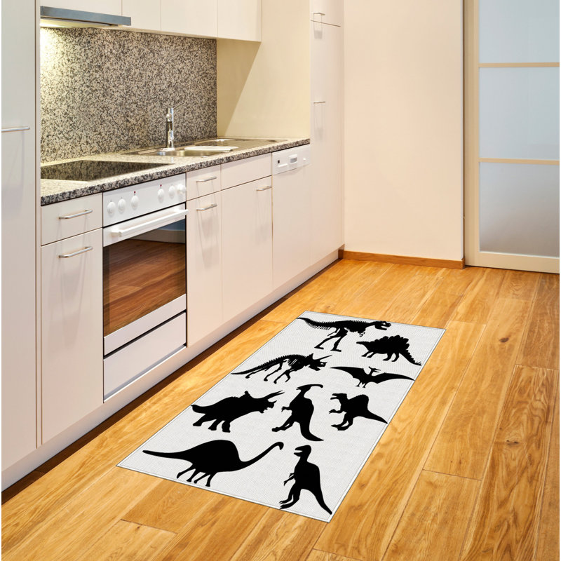 Tapis décoratif en fibre de polyester à haute densité Dinosaur, Rectangle— 4 pi x 5 pi 8 po