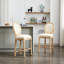 Deux tabourets de bar en bois, tabourets de bar en bois avec siège rembourré, tabouret de bar à cadre en bois pour la cuisine, la salle à manger, le bar