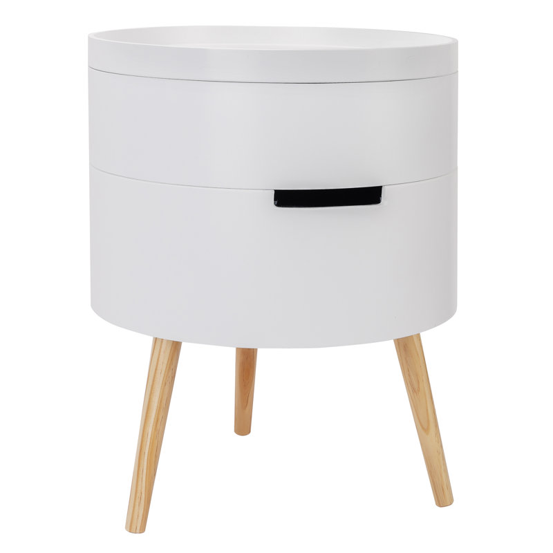 Arek 1 Drawer Bedside Table, White