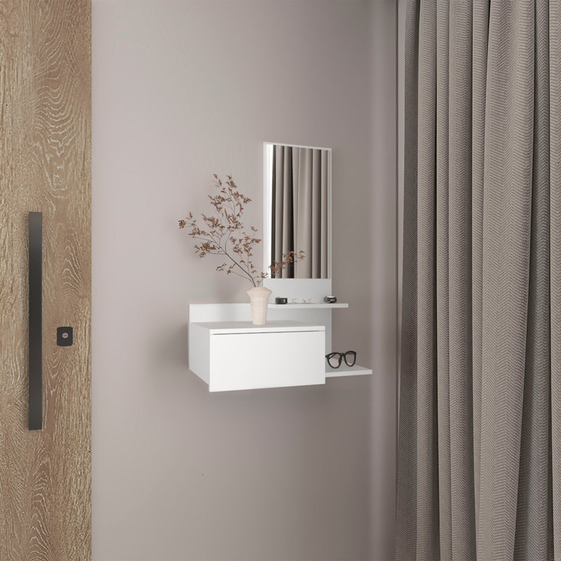 Console miroir 23,5 po, Blanc