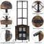 22.2'' Corner Triangle 5 Tier Wine Bar Cabinet With LED Light And USB Charging Port-286757978