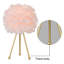Ensemble de 2 lampes de table H 19 "à plumes roses et base trépied pour table de chevet