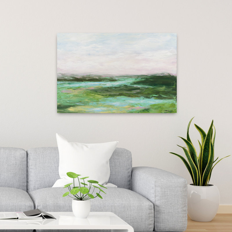 Promenade sur les landes, paysage contemporain abstrait, art naturel, H 36 po x l 24 po