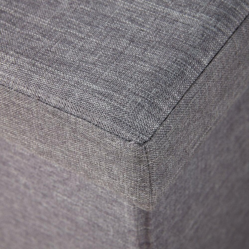 Magdaly 100cm Wide Ottoman Rectangular XL Storage Ottoman, Grey, Linen Blend