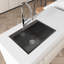 Lavabo encastré en acier inoxydable satiné brossé - 27 x 19 avec surface hygiénique et facile à nettoyer - revêtement de lavabo à simple cuve profonde de 27 po x 19 po avec fonction d'absorption rapide