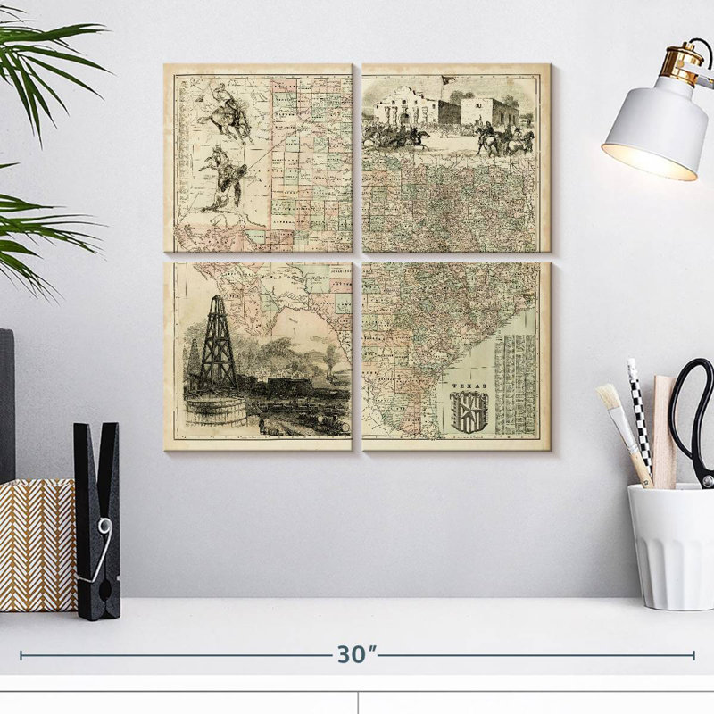 Aliaz Map Of Texas, 18" H x 18" W