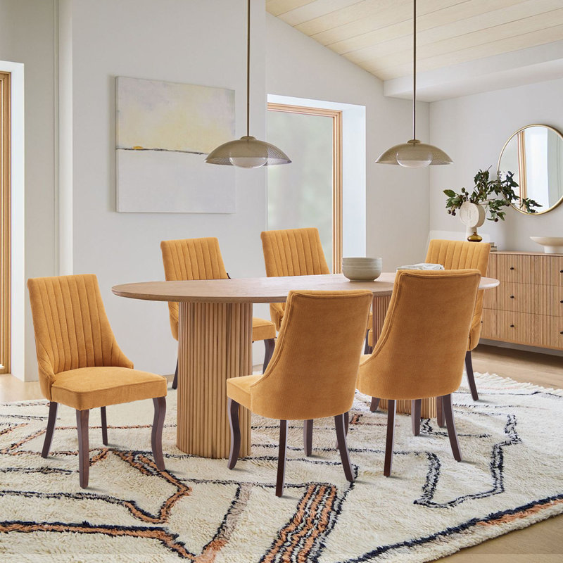 19.5'' H Upholstered Side Chair, Yellow
