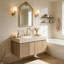 Meuble-lavabo flottant avec espace de rangement multifonctionnel et 3 trous de robinet pré-percés-76202676-76202679