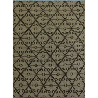 Tapis rouge en laine tissé à la main One-of-a-Kind Reta Kilim