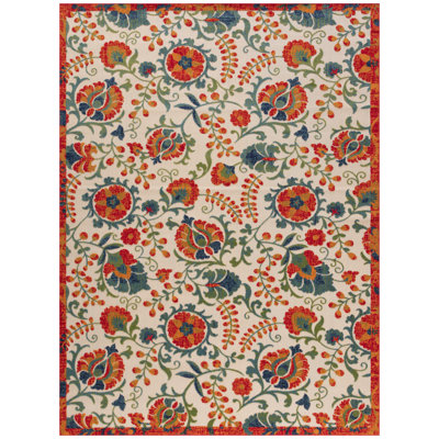 Tapis floral intérieur / extérieur Deka