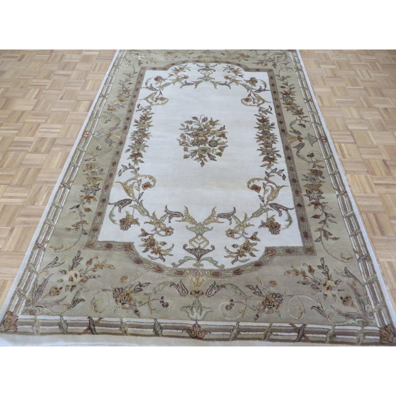 Tapis de zone en laine 5 pi 11 po x 9 pi 3 po one-of-kind noué la brown Besser