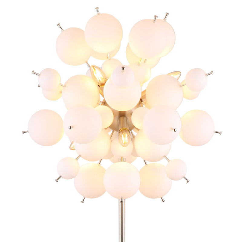155cm Novelty Floor Lamp, Nickel, Opal