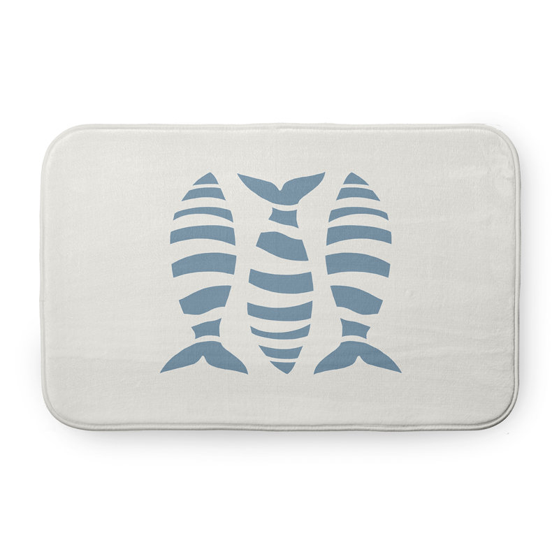 Tapis de bain Sail Sun and Fun, L 17 po x L 24 po, Bleu