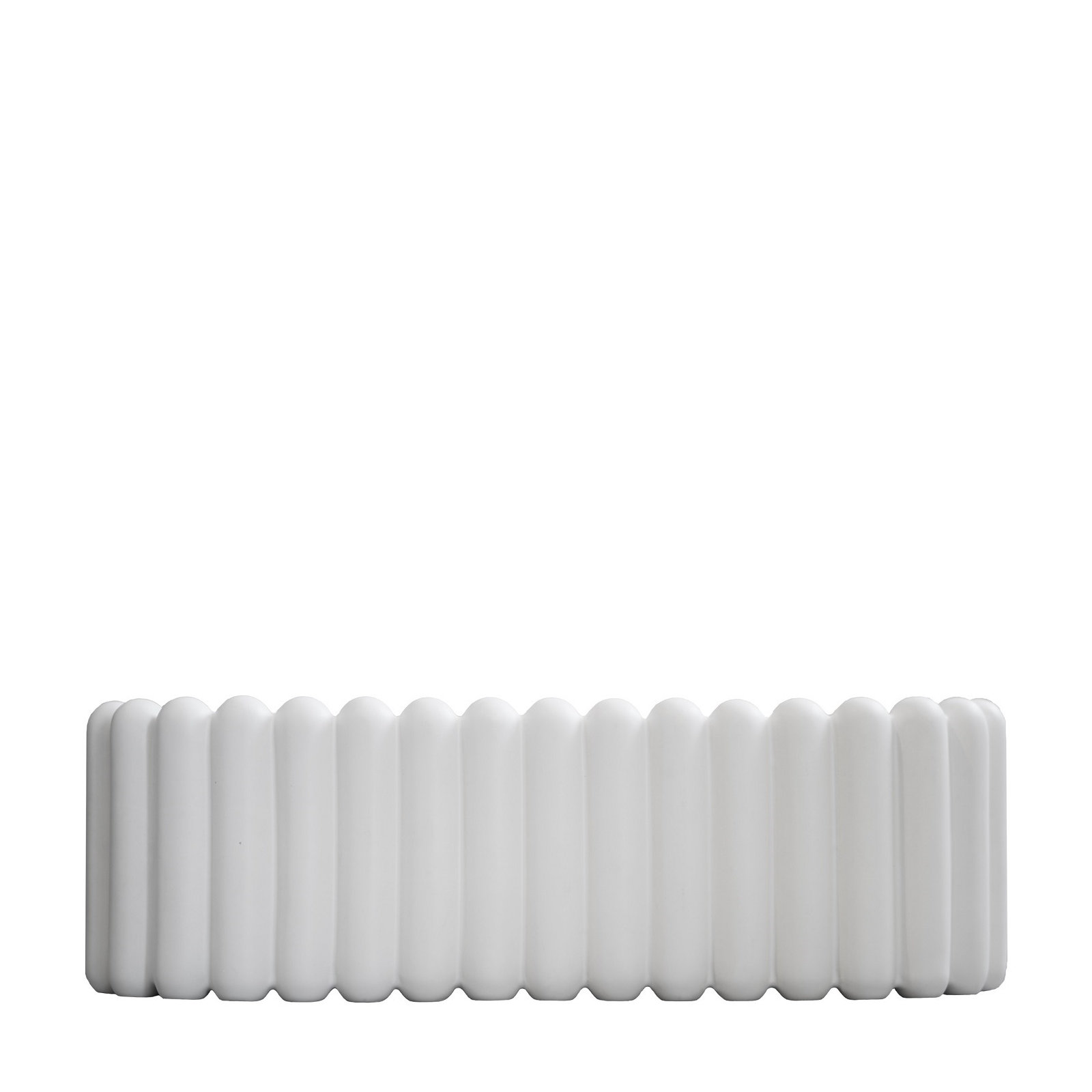 Ceramic Table Vase, White, 5.91" H x 7.48" W x 6" D