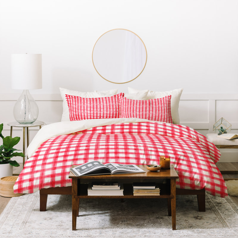 Ensemble de housse de couette, Rouge, Housse de couette simple + 1 taie décorative stan