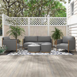 Briles Metal 5 Piece Sofa Seating Group with Olefin Cushions