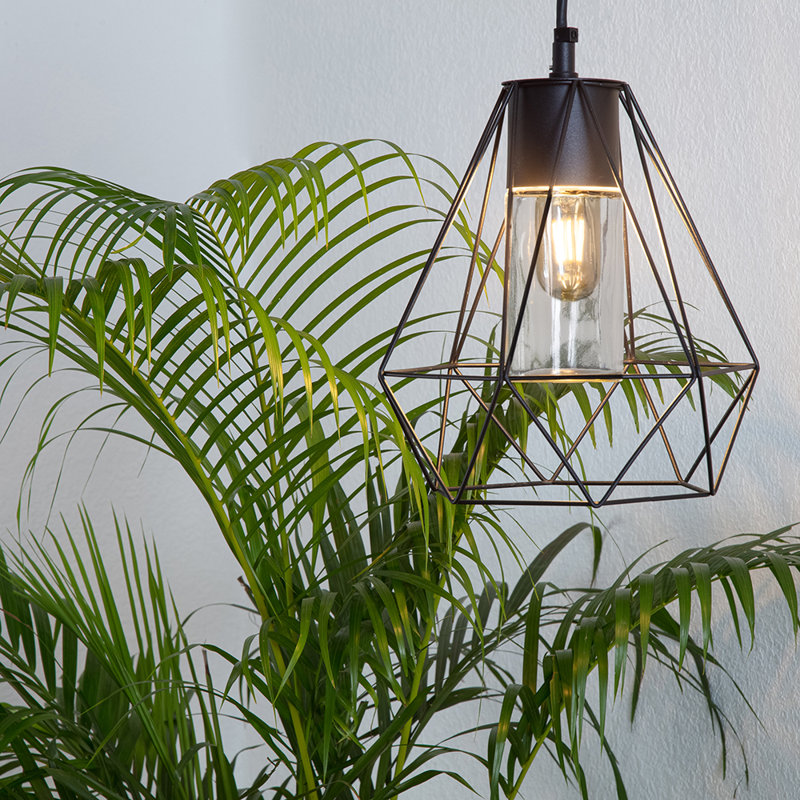 Carnegie 1 - Light Black Geometric Pendant, Pear Shaped Bulb