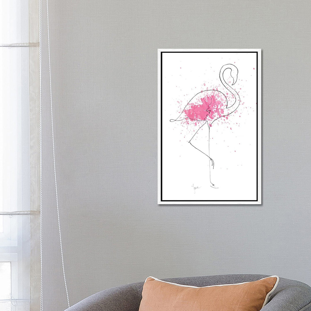 Flamingo Splash I von Tava Studios - Galerie-verpackte Leinwand Giclée