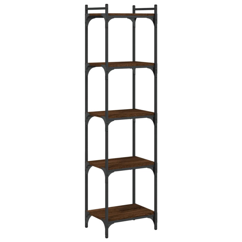 Bibliothèque étagère Tymarius, Brun / Chêne, (5 tablettes) H 61 po x l 16 po x P 12 po