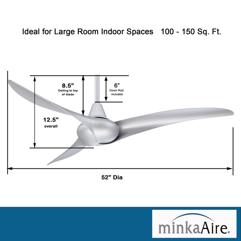 52" Silver LED Ceiling Fan with Remote and Light Kit